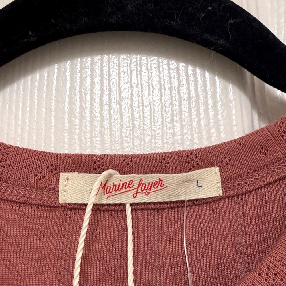 Marine Layer Rust Short Sleeve Ribbed Tee - Picture 7 of 10